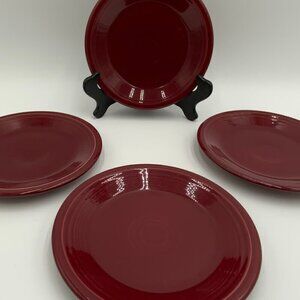 Set of 4 Homer Laughlin Vintage Fiesta 7 1/4" Salad Plate Claret